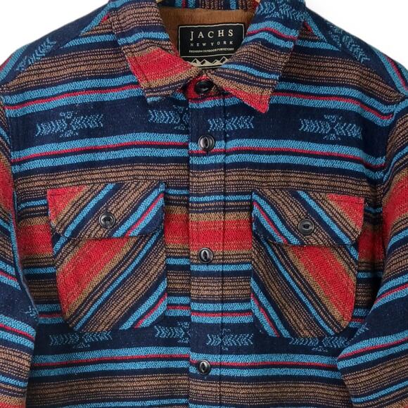 JACHS SZ M Men's Wool Blend Shirt Jacket-Navy Southwest Aztec Western Rare Color - Picture 3 of 9